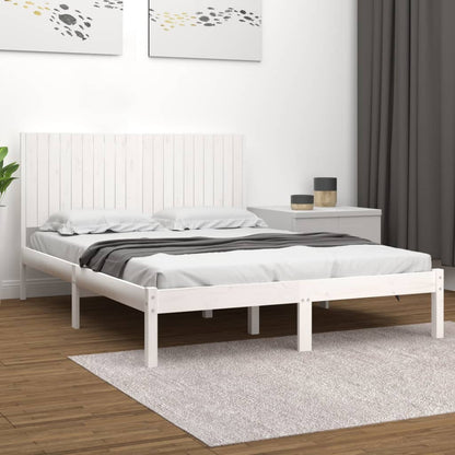 Giroletto senza Materasso Bianco 200x200 cm Legno Massello Pino