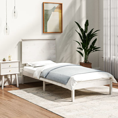 Giroletto senza Materasso Bianco 100x200 cm Legno Massello Pino