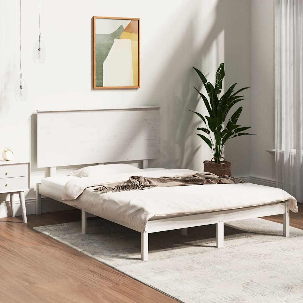 Giroletto senza Materasso Bianco 140x200 cm Legno Massello Pino
