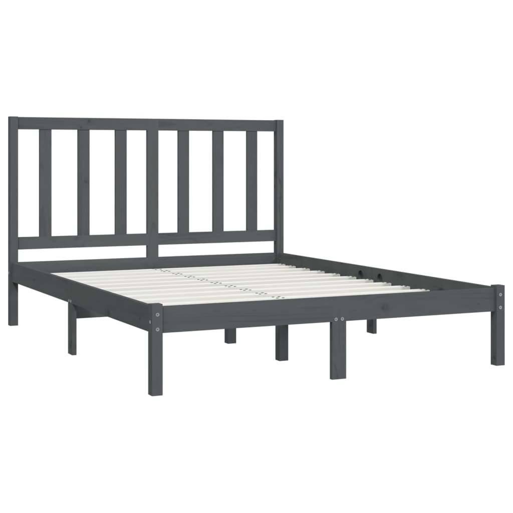 Giroletto Grigio in Legno Massello di Pino 135x190 cm Double