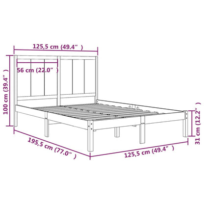 Giroletto senza Materasso 120x190 cm in Legno Massello di Pino