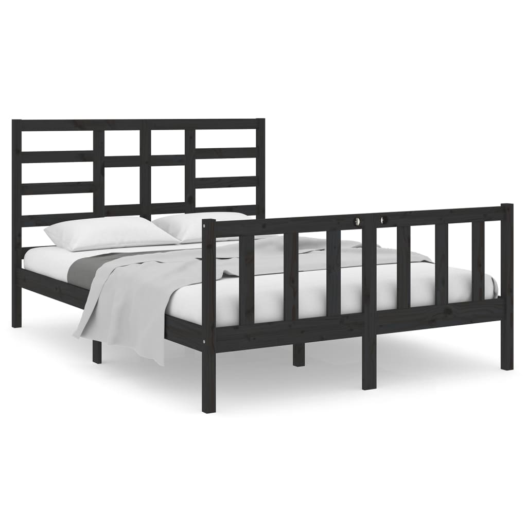 Giroletto Nero in Legno Massello 135x190 cm Double