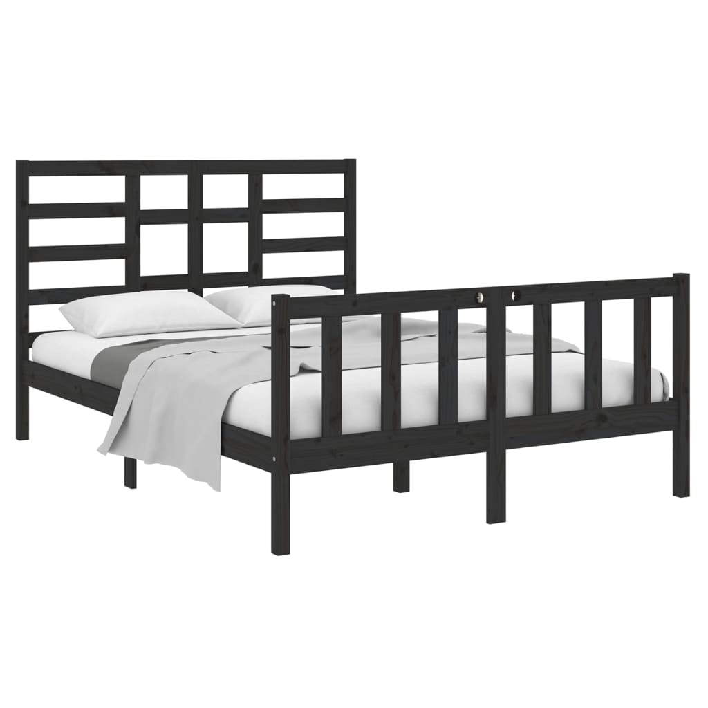 Giroletto Nero in Legno Massello 135x190 cm Double