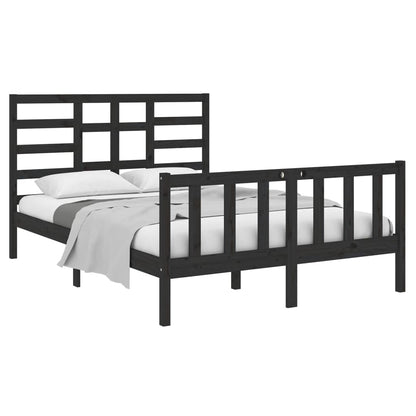 Giroletto Nero in Legno Massello 135x190 cm Double