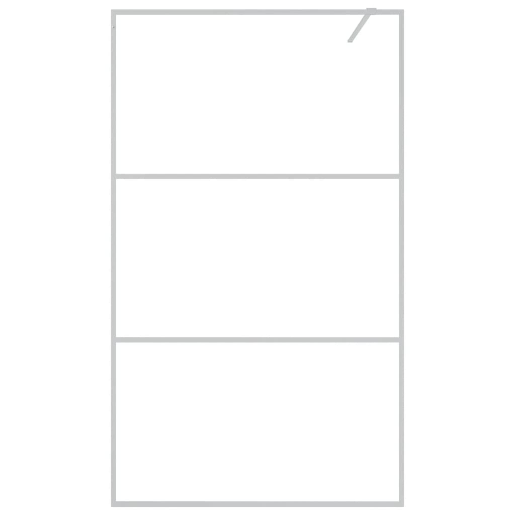 Parete Doccia Walk in Argento 115x195 cm Vetro Trasparente ESG
