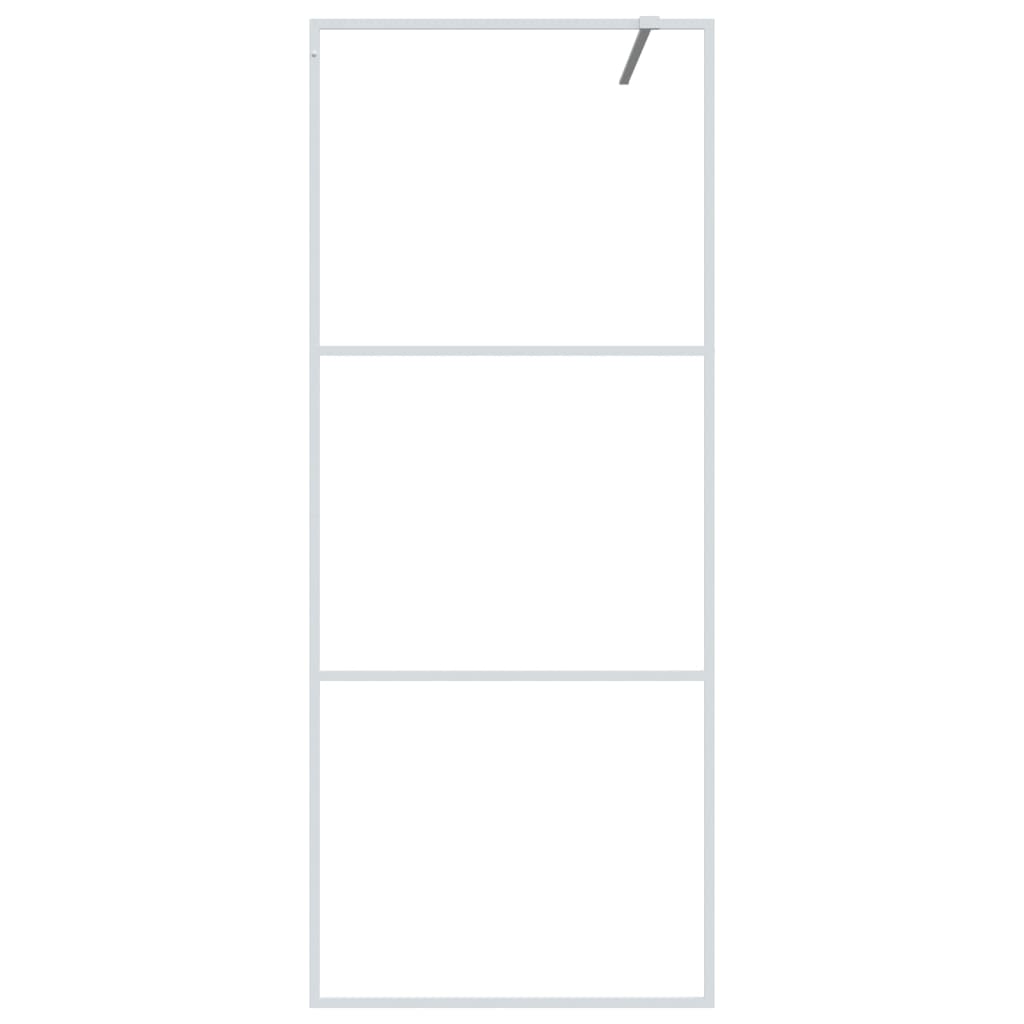 Parete Doccia Walk in Bianca 80x195 cm Vetro Trasparente ESG