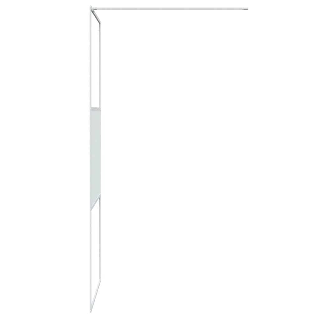 Parete Doccia Walk in Bianca 80x195 cm Vetro Trasparente ESG