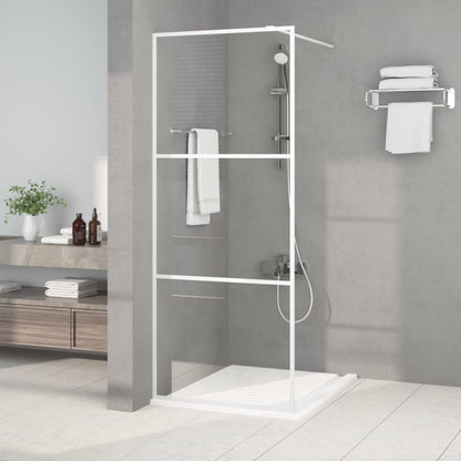 Parete Doccia Walk in Bianca 80x195 cm Vetro Trasparente ESG