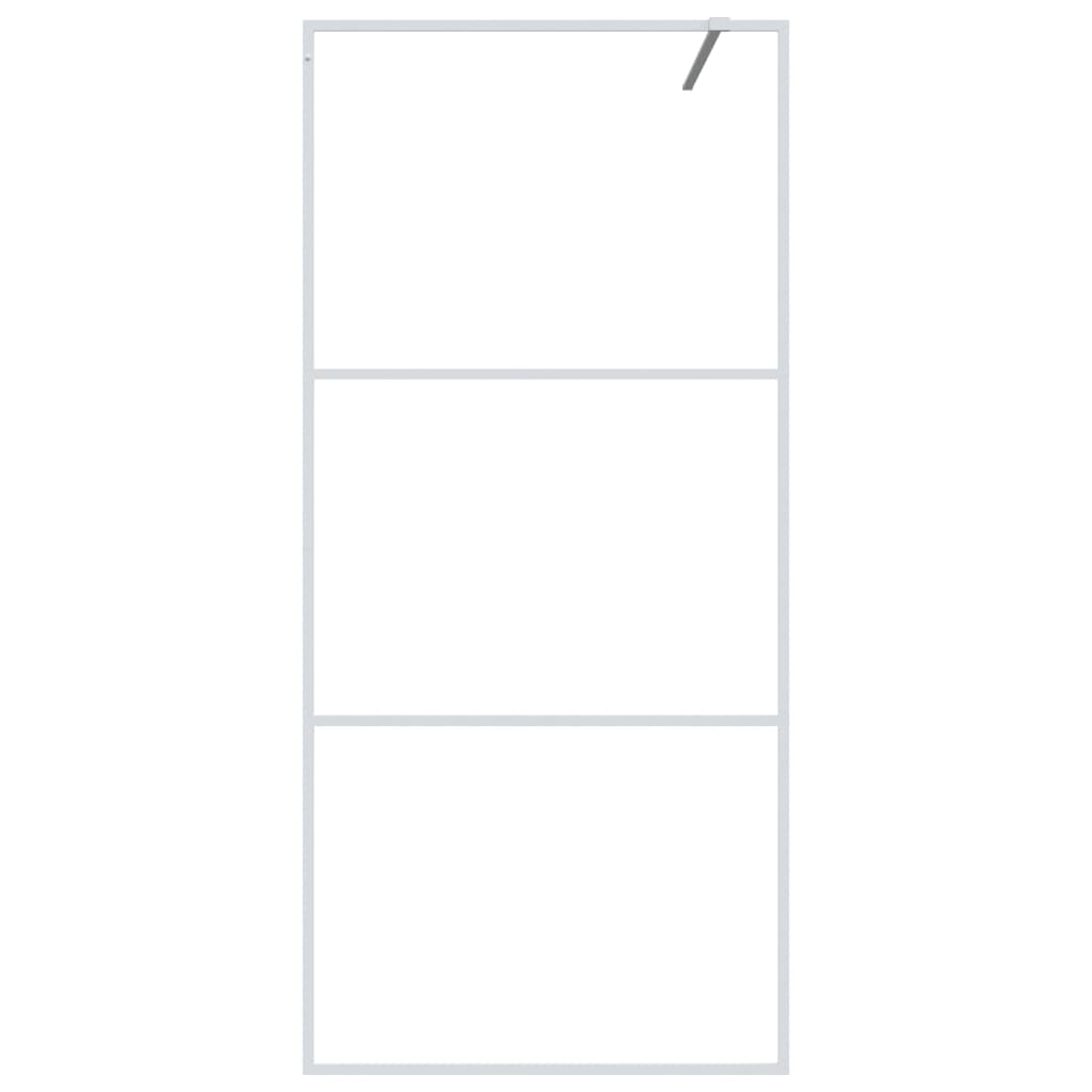 Parete Doccia Walk in Bianca 90x195 cm Vetro Trasparente ESG