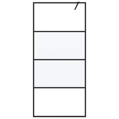 Parete Doccia Walk in Nera 90x195 cm Vetro Semi Smerigliato ESG