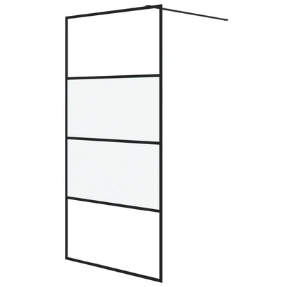 Parete Doccia Walk in Nera 100x195cm Vetro Semi Smerigliato ESG
