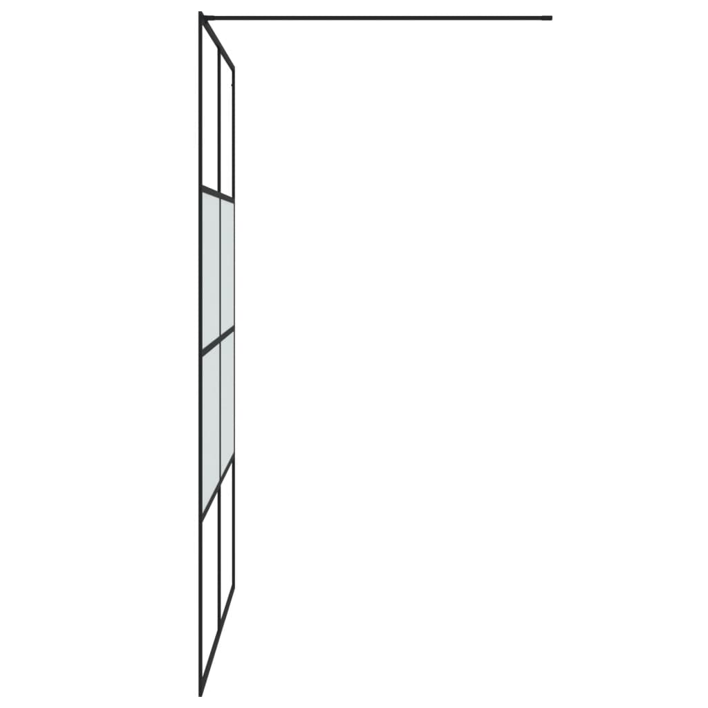 Parete Doccia Walk in Nera 140x195cm Vetro Semi Smerigliato ESG