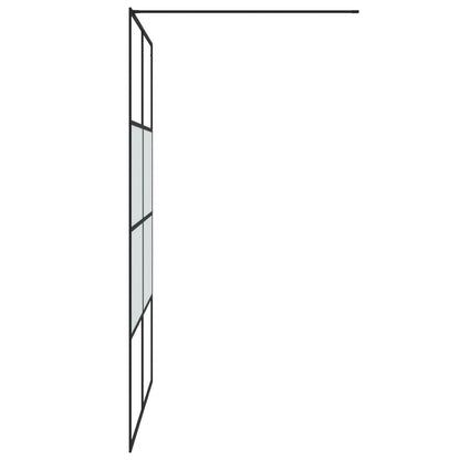 Parete Doccia Walk in Nera 140x195cm Vetro Semi Smerigliato ESG
