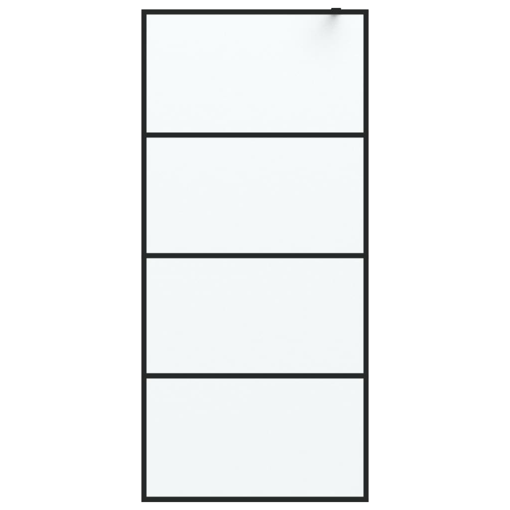 Parete Doccia Walk in Nera 90x195 cm Vetro Smerigliato ESG
