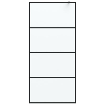 Parete Doccia Walk in Nera 90x195 cm Vetro Smerigliato ESG