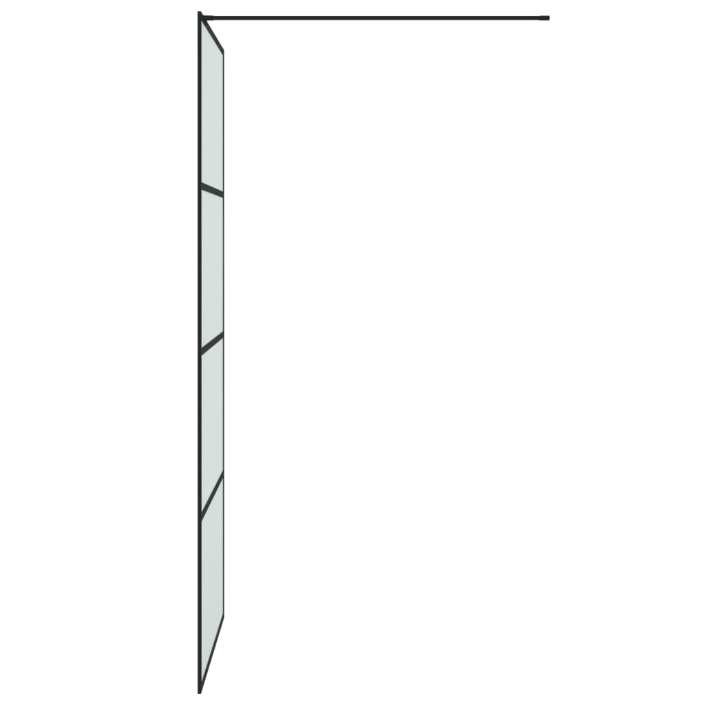 Parete Doccia Walk in Nera 90x195 cm Vetro Smerigliato ESG