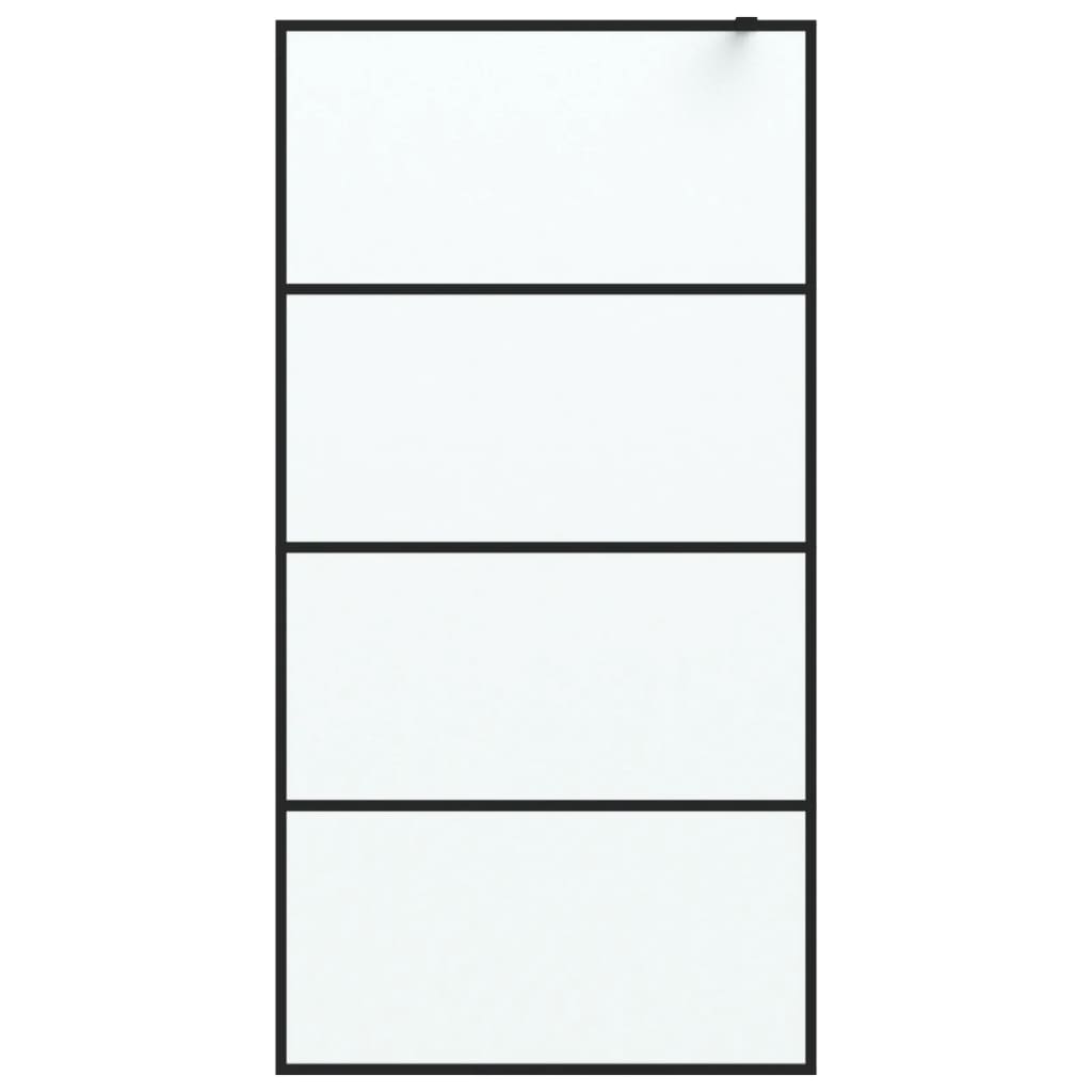 Parete Doccia Walk in Nera 100x195 cm Vetro Smerigliato ESG