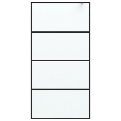 Parete Doccia Walk in Nera 100x195 cm Vetro Smerigliato ESG