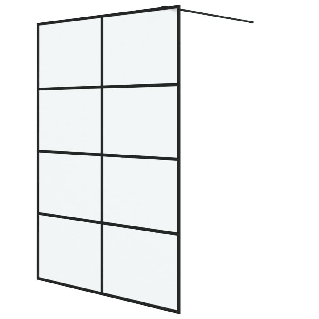 Parete Doccia Walk in Nera 140x195 cm Vetro Smerigliato ESG