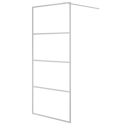 Parete Doccia Walk in Argento 90x195 cm Vetro Trasparente ESG