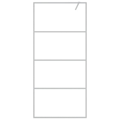 Parete Doccia Walk in Argento 90x195 cm Vetro Trasparente ESG