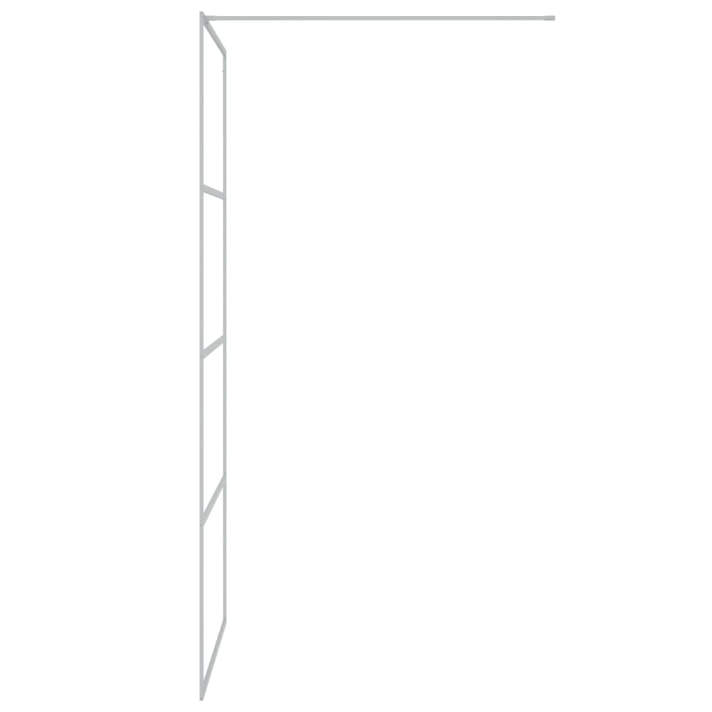Parete Doccia Walk in Argento 90x195 cm Vetro Trasparente ESG