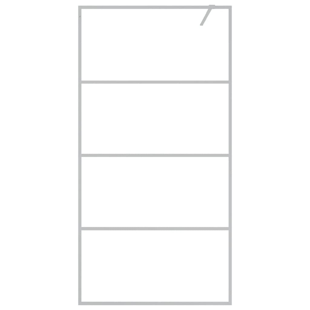 Parete Doccia Walk in Argento 100x195 cm Vetro Trasparente ESG