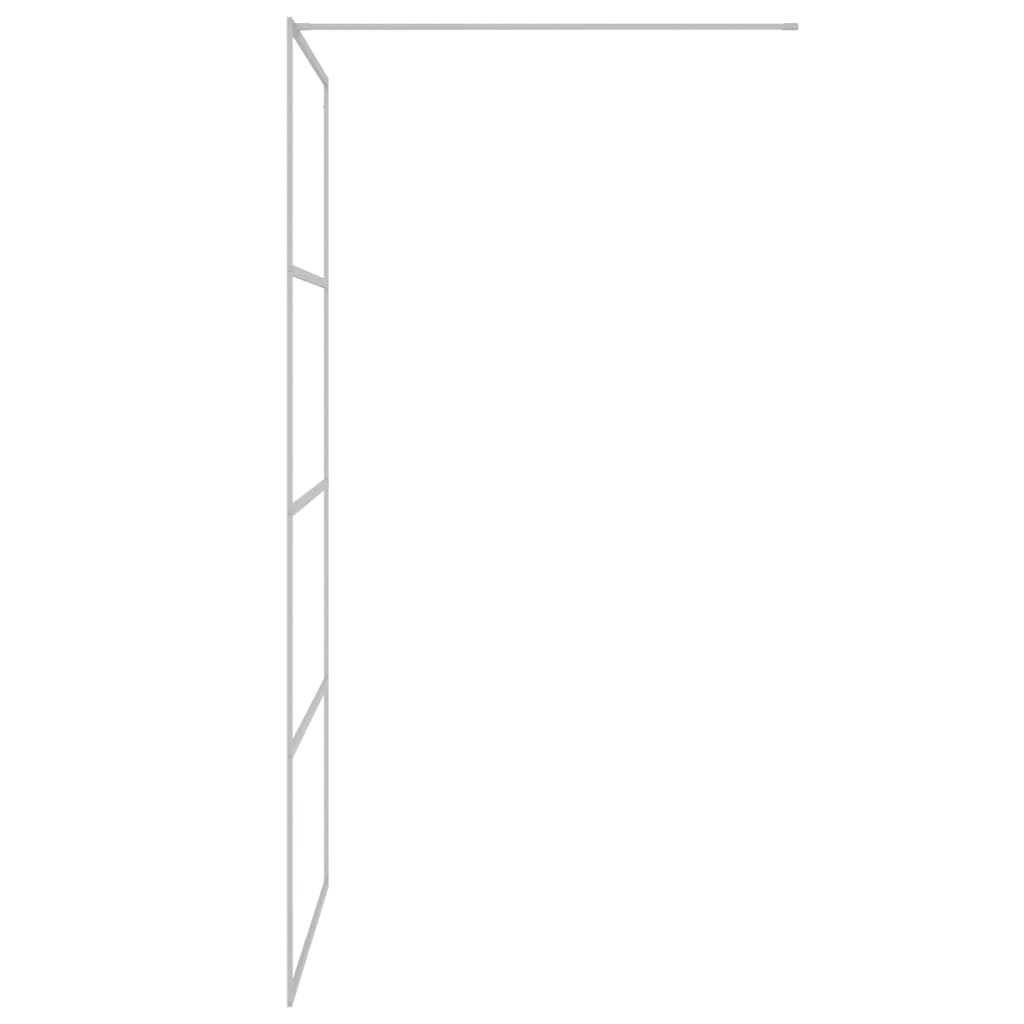 Parete Doccia Walk in Argento 100x195 cm Vetro Trasparente ESG