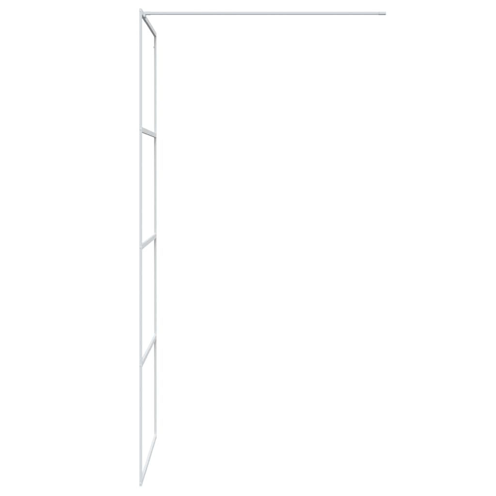 Parete Doccia Walk in Bianca 80x195 cm Vetro Trasparente ESG