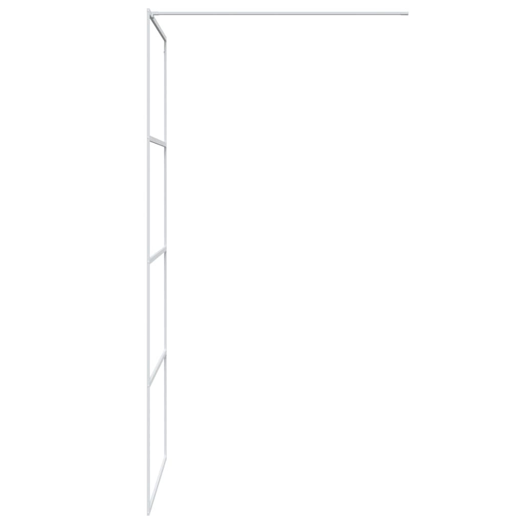 Parete Doccia Walk in Bianca 90x195 cm Vetro Trasparente ESG