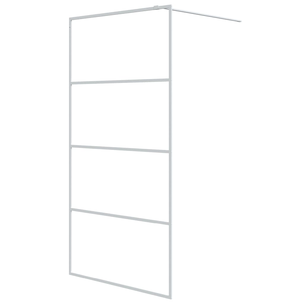 Parete Doccia Walk in Bianca 100x195 cm Vetro Trasparente ESG