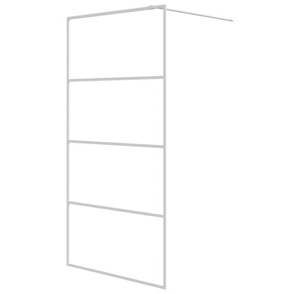 Parete Doccia Walk in Bianca 100x195 cm Vetro Trasparente ESG