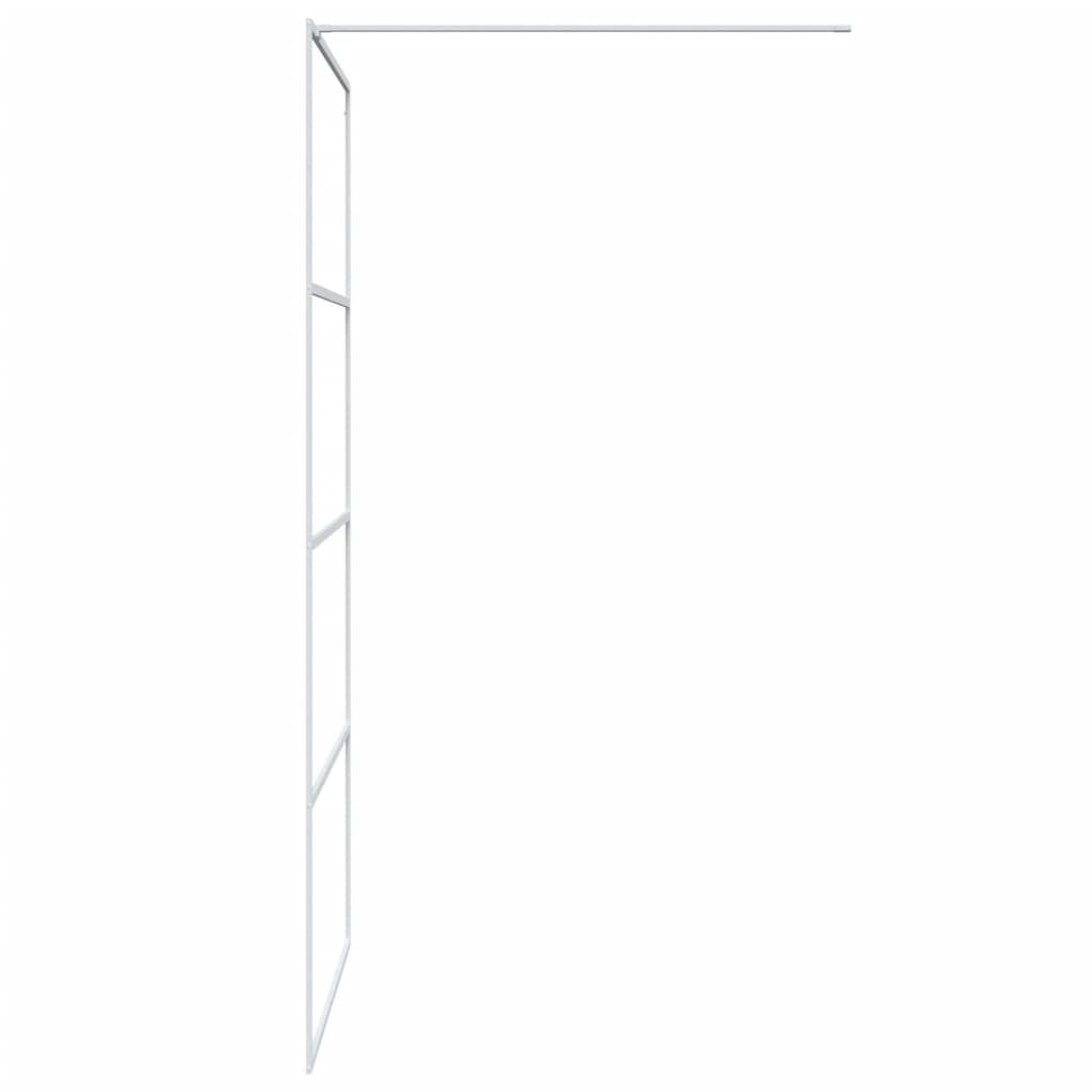 Parete Doccia Walk in Bianca 100x195 cm Vetro Trasparente ESG