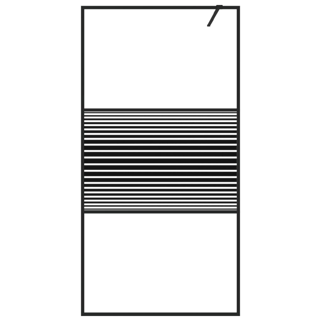 Parete Doccia Walk in Nero 100x195 cm Vetro Trasparente ESG