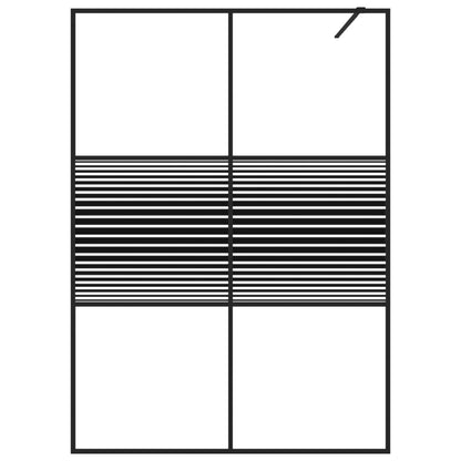 Parete Doccia Walk in Nero 140x195 cm Vetro Trasparente ESG