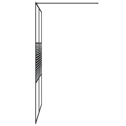 Parete Doccia Walk in Nero 140x195 cm Vetro Trasparente ESG