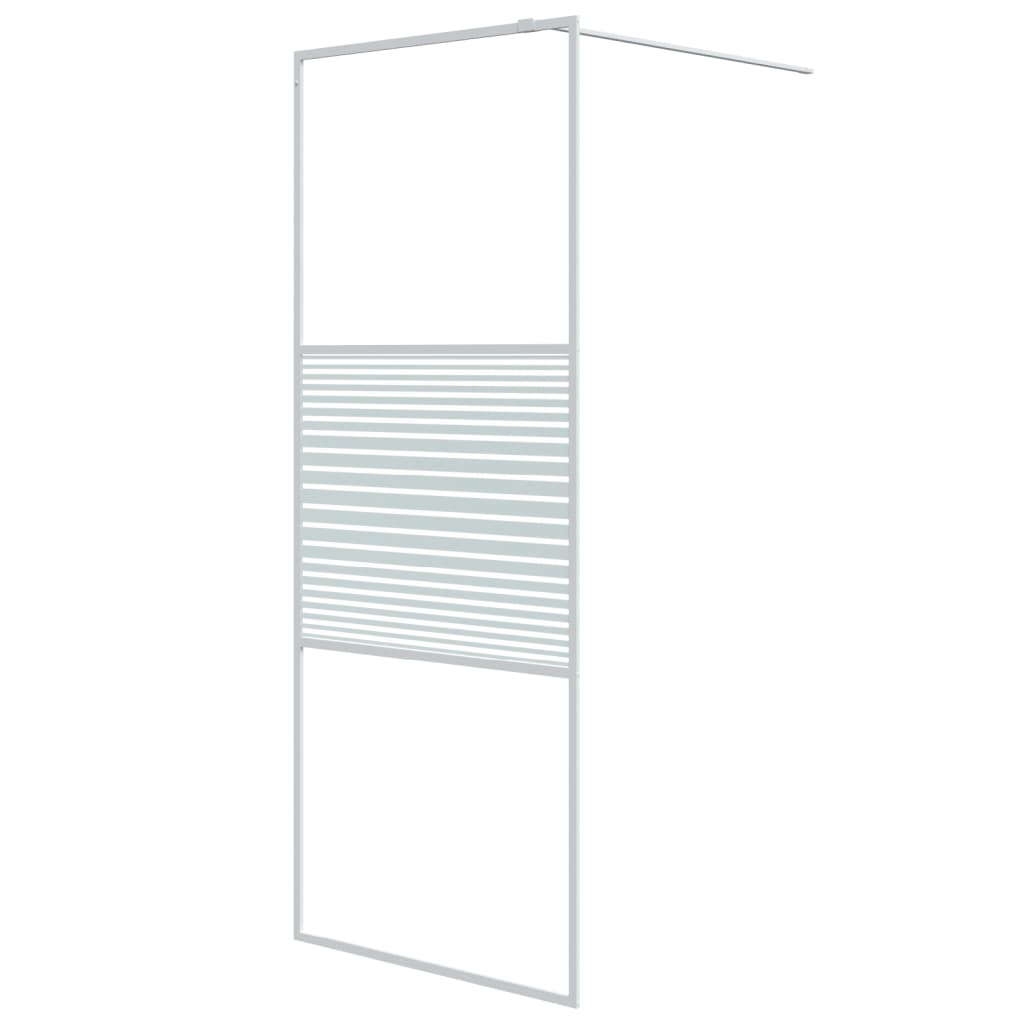 Parete Doccia Walk in Bianca 80x195 cm Vetro Trasparente ESG