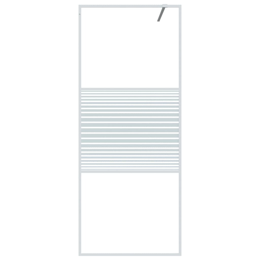 Parete Doccia Walk in Bianca 80x195 cm Vetro Trasparente ESG