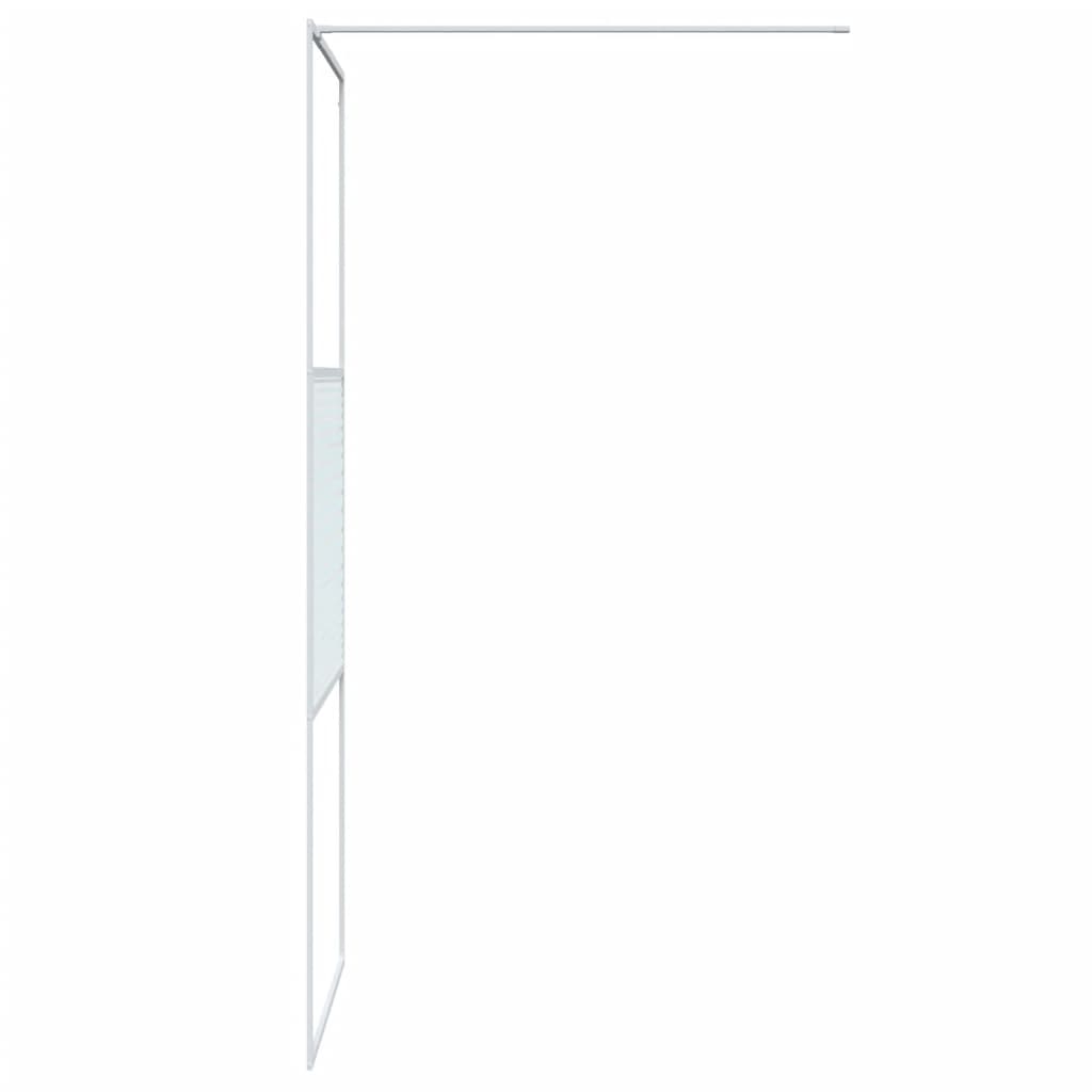 Parete Doccia Walk in Bianca 80x195 cm Vetro Trasparente ESG