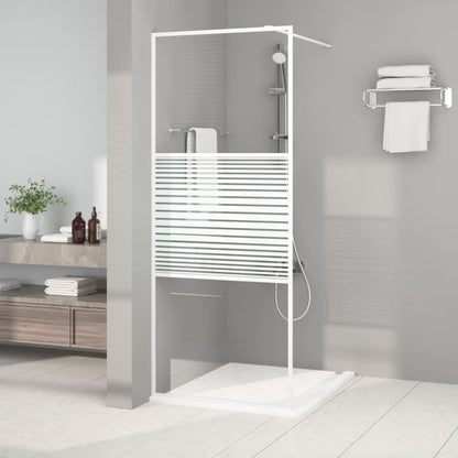 Parete Doccia Walk in Bianca 80x195 cm Vetro Trasparente ESG