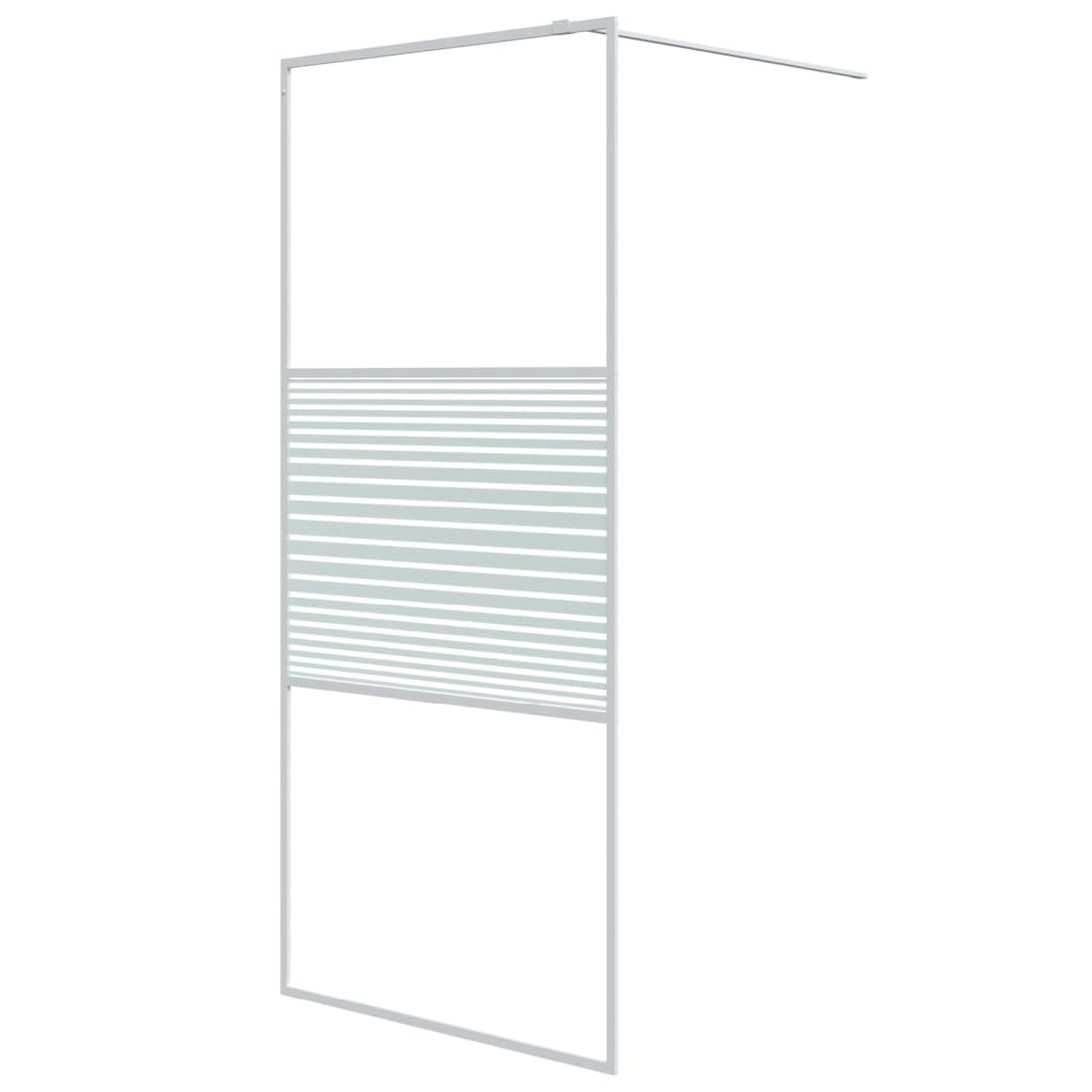 Parete Doccia Walk in Bianca 90x195 cm Vetro Trasparente ESG