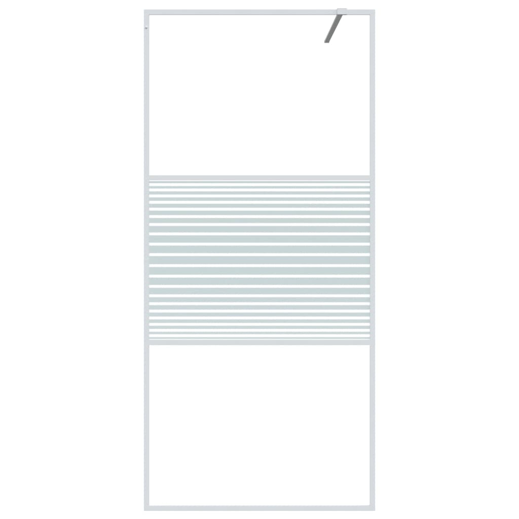 Parete Doccia Walk in Bianca 90x195 cm Vetro Trasparente ESG