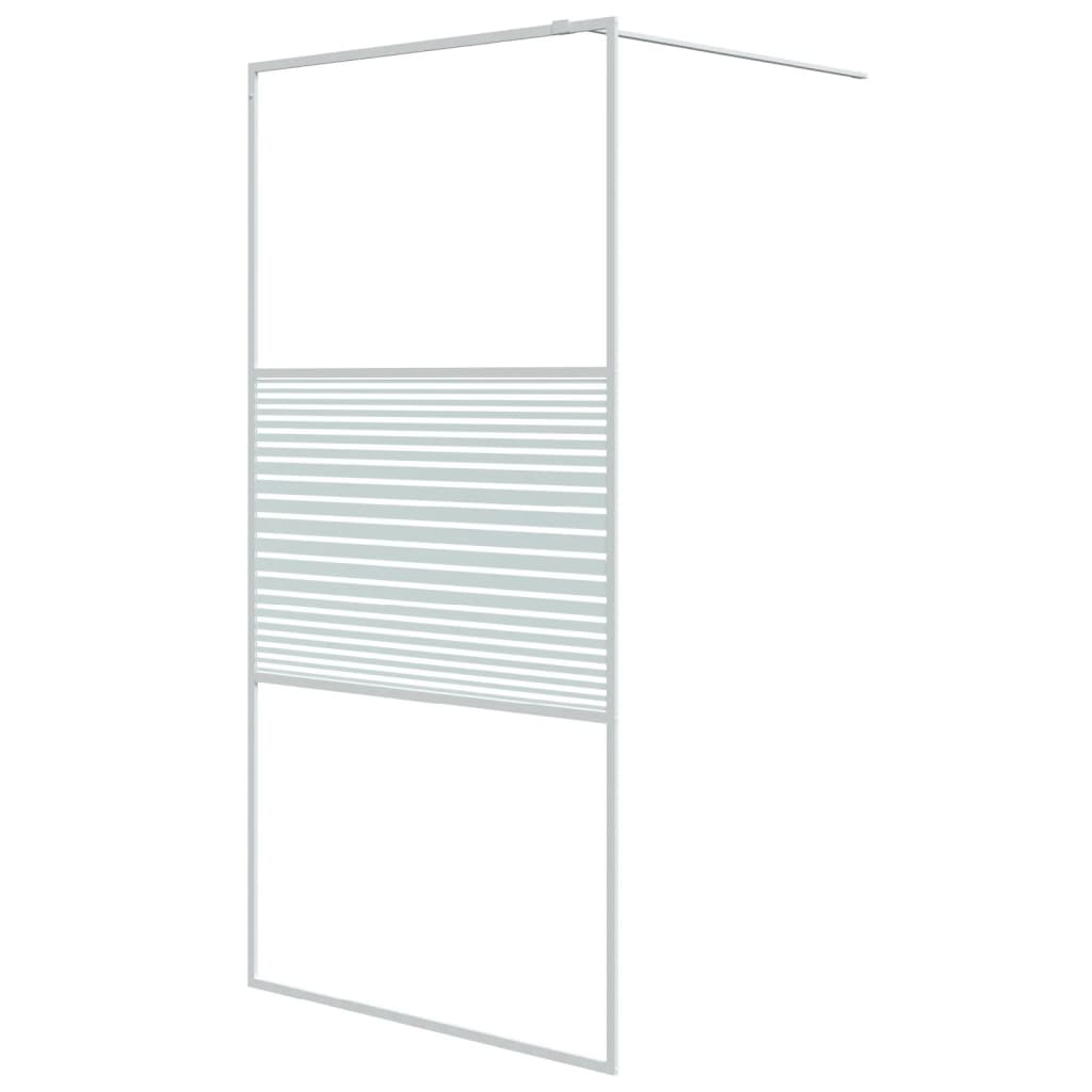 Parete Doccia Walk in Bianca 100x195 cm Vetro Trasparente ESG