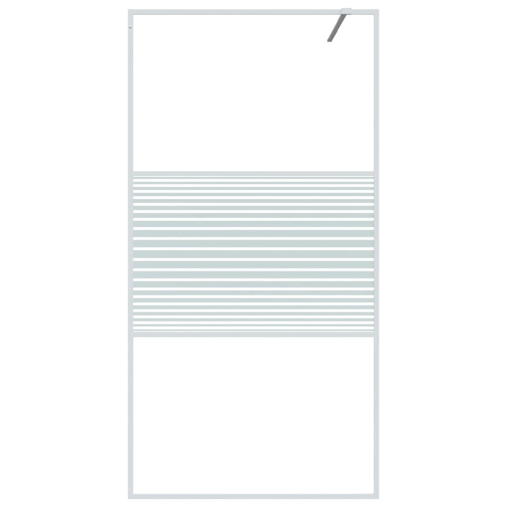 Parete Doccia Walk in Bianca 100x195 cm Vetro Trasparente ESG