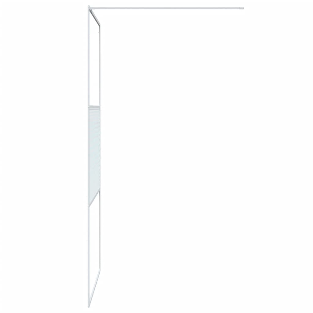 Parete Doccia Walk in Bianca 100x195 cm Vetro Trasparente ESG