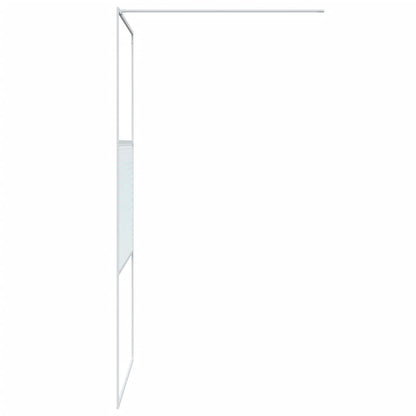 Parete Doccia Walk in Bianca 100x195 cm Vetro Trasparente ESG