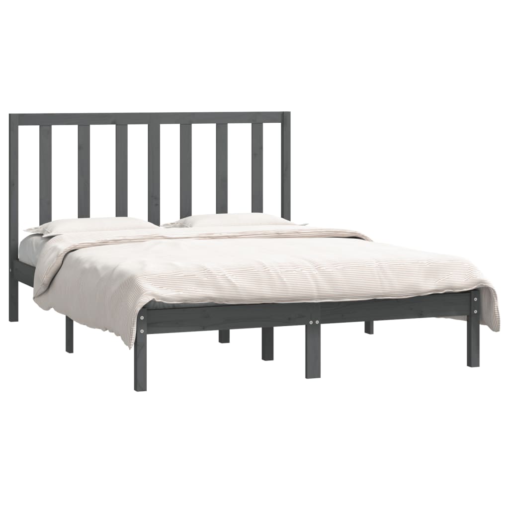 Giroletto Grigio in Legno Massello di Pino 135x190 cm Double