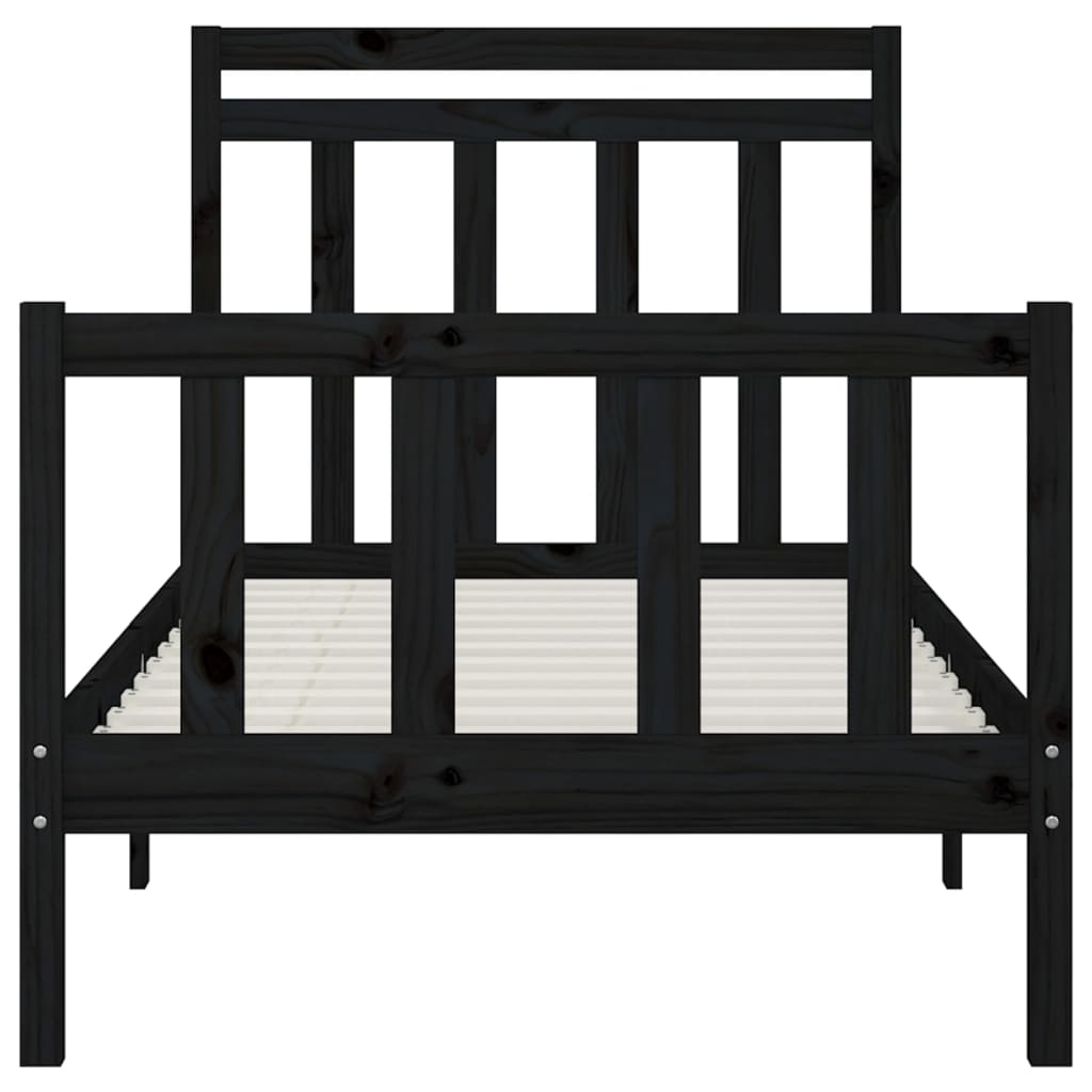 Giroletto Nero in Legno Massello di Pino 100x200 cm