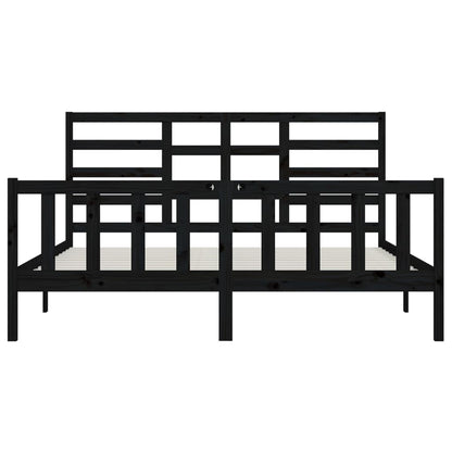 Giroletto Nero in Legno Massello 180x200 cm Super King
