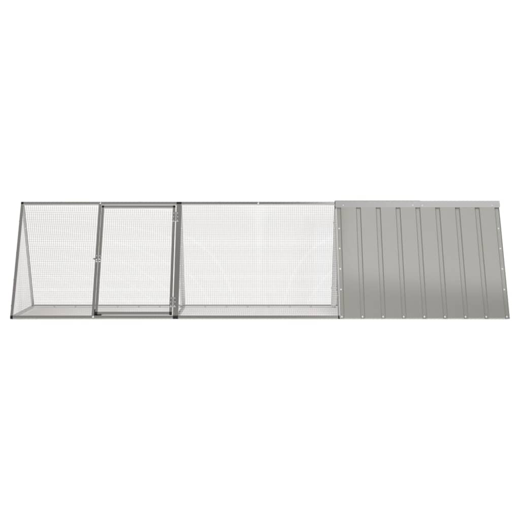 Gabbia per Conigli grigio 302,5x80,5x71 cm Acciaio Zincato
